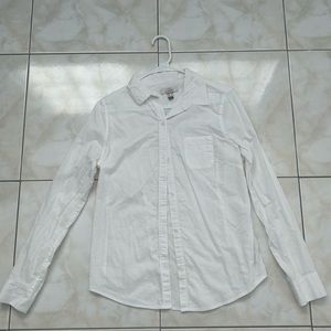 Canvas White Button Up Top